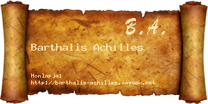 Barthalis Achilles névjegykártya